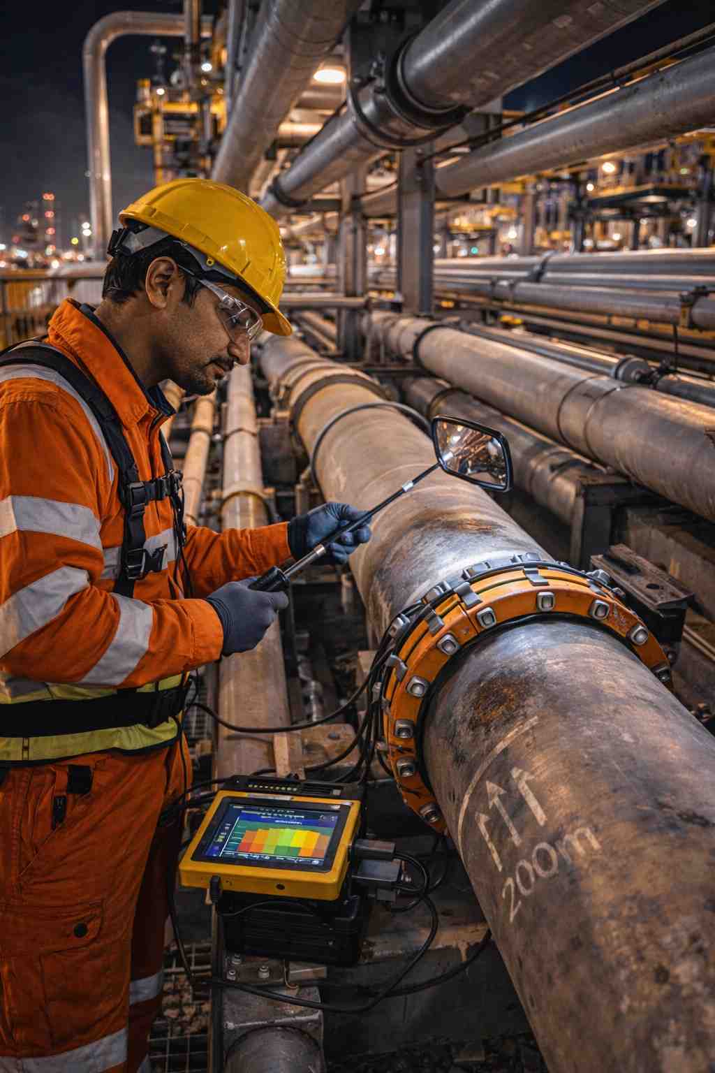 LRUT Inspection for Refinery Pipe Racks And Congested Aboveground Pipelines