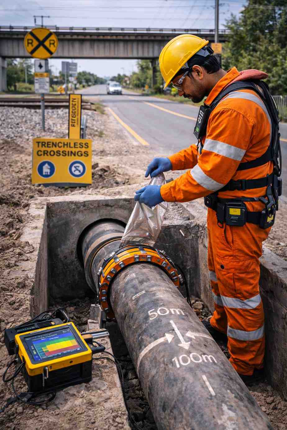 LRUT Road Crossing And Rail Crossing Pipeline Screening For Access Based Inspection