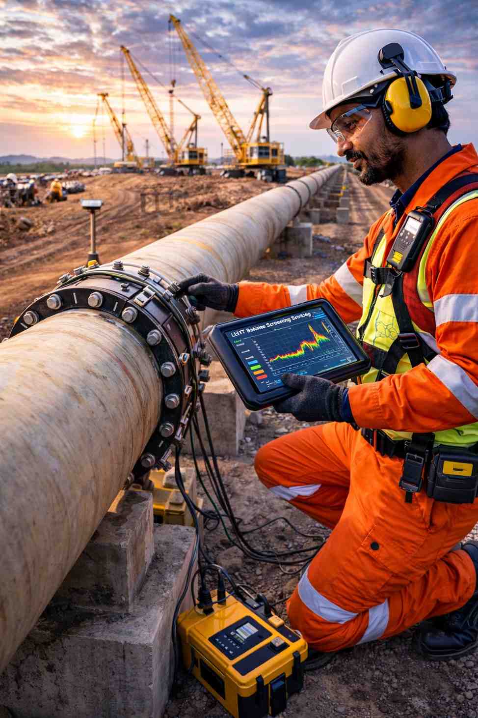 Downstream Refineries LRUT Pipe Rack And Aboveground Pipeline Inspection