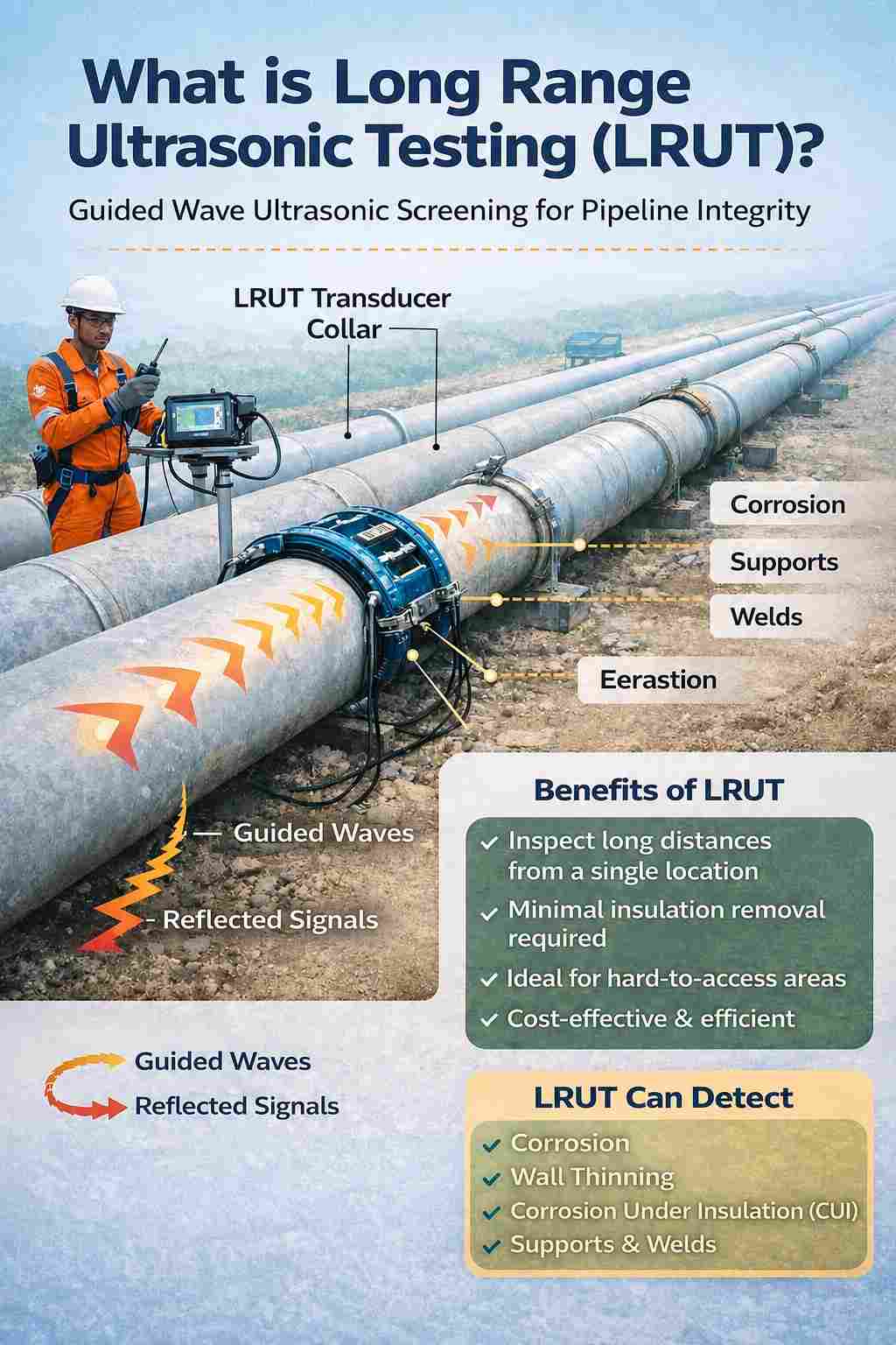 What is Long Range Ultrasonic Testing (LRUT) A Complete Engineering Guide to Guided Wave Ultrasonic Testing for Pipeline Integrity?