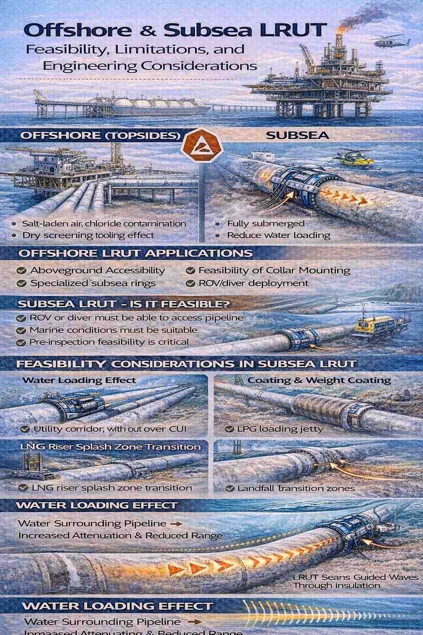 Offshore And Subsea LRUT: Feasibility, Limitations, and Engineering Considerations A Technical Guide to Guided Wave Inspection in Marine Environments