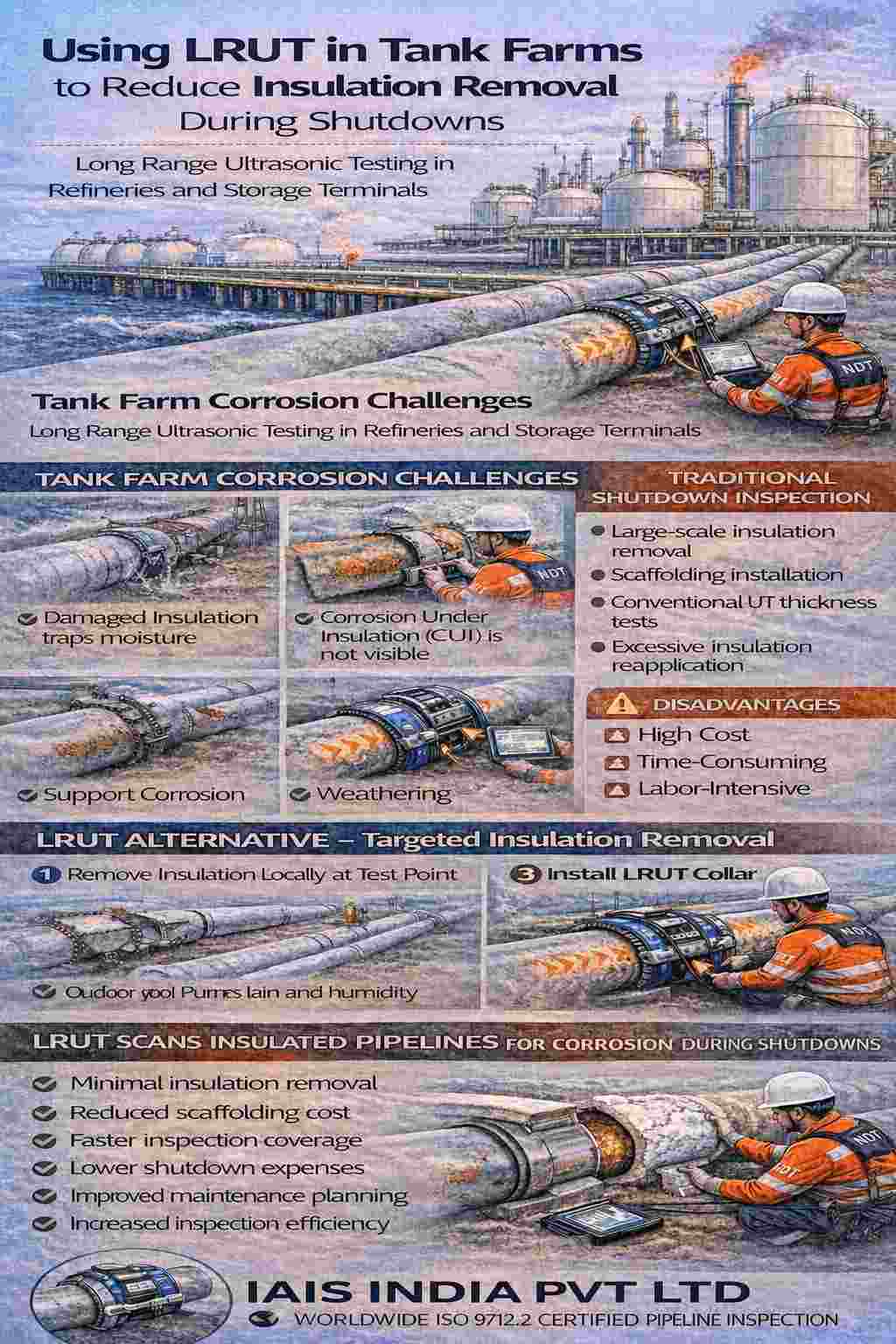 Using LRUT in Tank Farms to Reduce Insulation Removal During Shutdowns A Smart Inspection Strategy for Transfer Pipelines and Storage Terminals